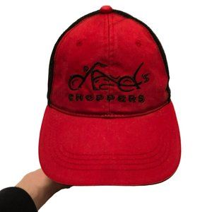 ORANGE COUNTY CHOPPERS TRUCKER CAP HAT BASEBALL HAT RED BLACK ADJUSTABLE MENS